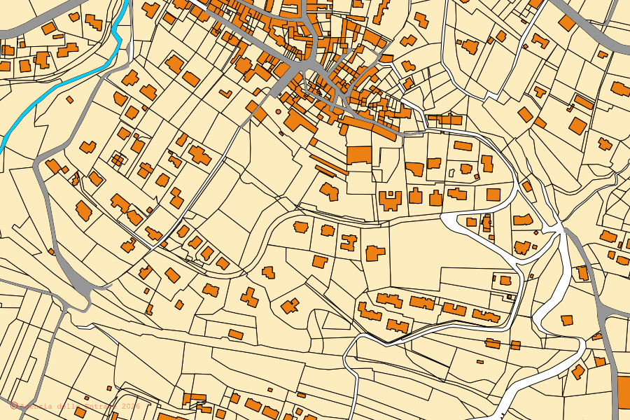 Mappa catastale del centro di Comerio: particelle e fabbricati, cartografia Agenzia delle Entrate