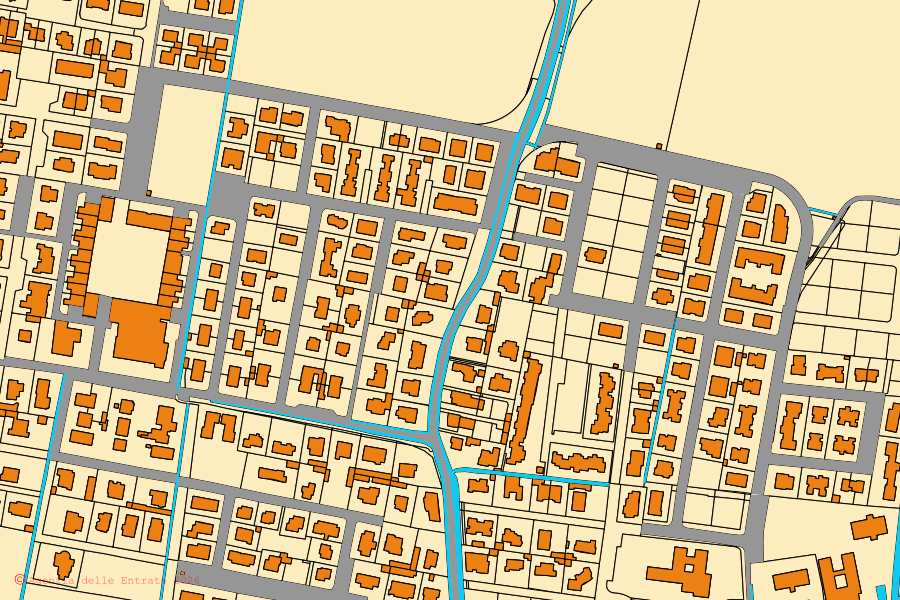 Mappa catastale del centro di Comezzano-Cizzago: particelle e fabbricati, cartografia Agenzia delle Entrate