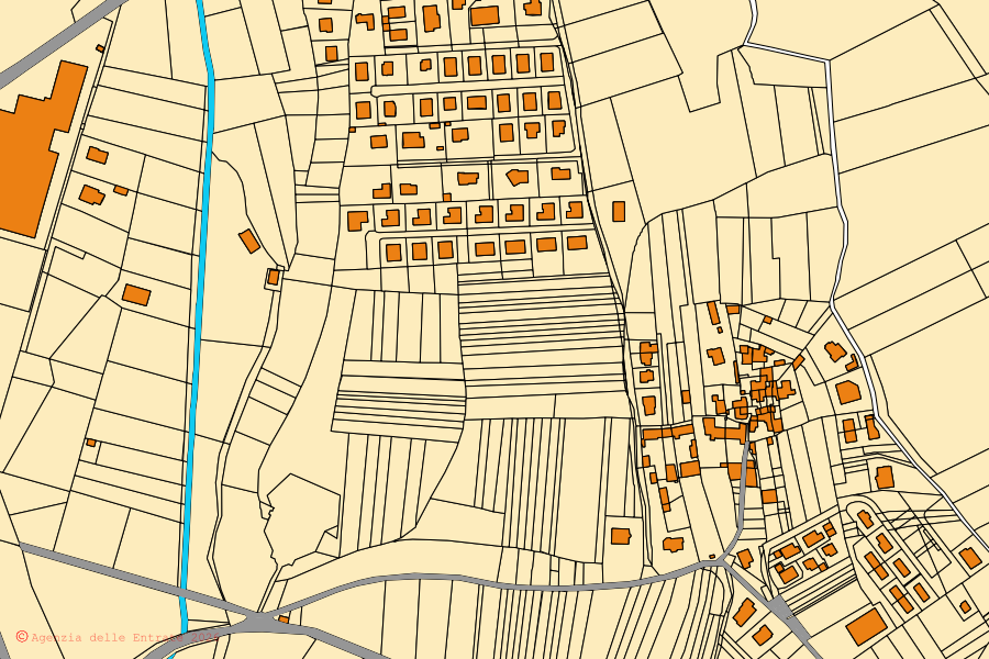 Mappa catastale del centro di Comignago: particelle e fabbricati, cartografia Agenzia delle Entrate
