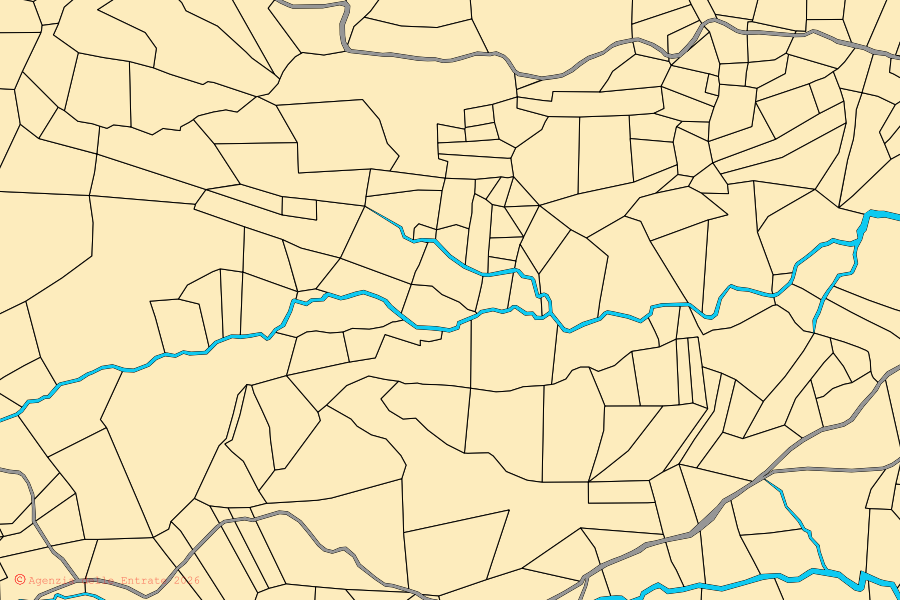 Mappa catastale del centro di Compiano: particelle e fabbricati, cartografia Agenzia delle Entrate