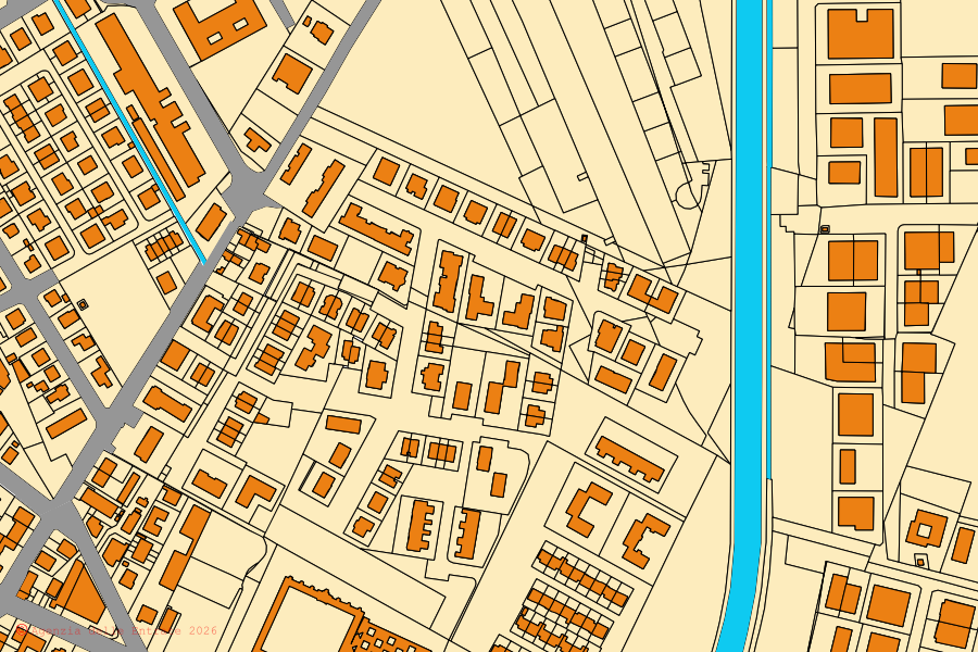 Mappa catastale del centro di Concordia sulla Secchia: particelle e fabbricati, cartografia Agenzia delle Entrate