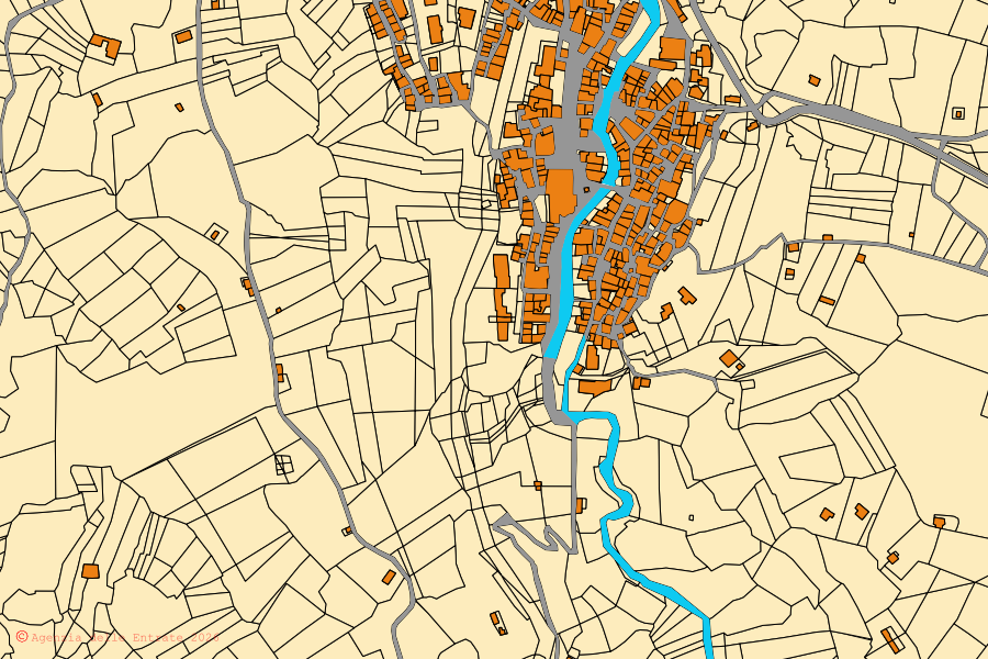 Mappa catastale del centro di Condrò: particelle e fabbricati, cartografia Agenzia delle Entrate