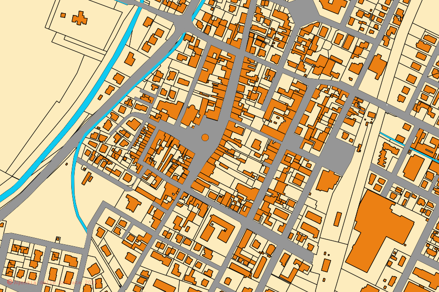 Mappa catastale del centro di Conselice: particelle e fabbricati, cartografia Agenzia delle Entrate