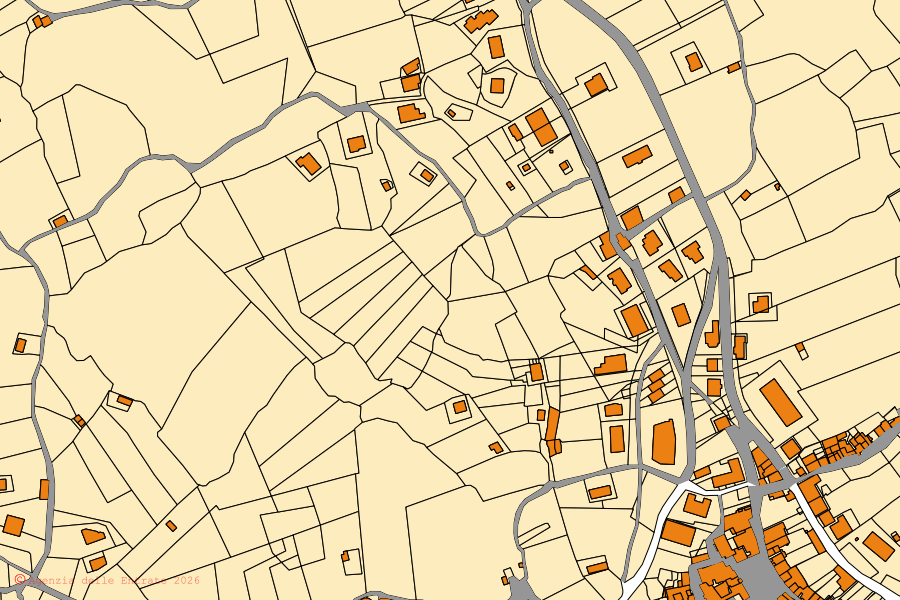 Mappa catastale del centro di Controne: particelle e fabbricati, cartografia Agenzia delle Entrate