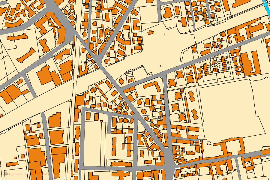 Mappa catastale del centro di Cormano: particelle e fabbricati, cartografia Agenzia delle Entrate