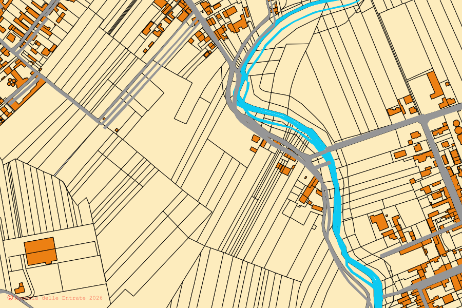 Mappa catastale del centro di Cornale e Bastida: particelle e fabbricati, cartografia Agenzia delle Entrate