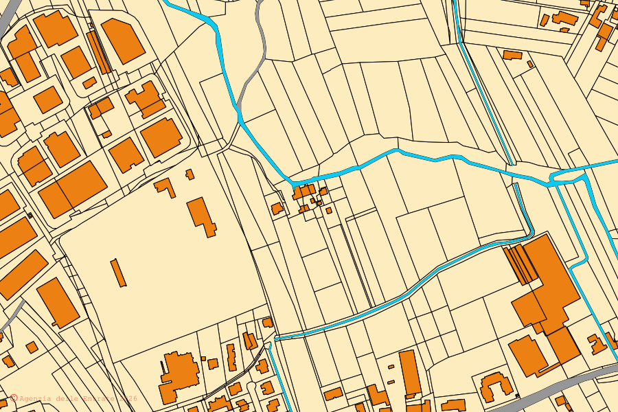 Mappa catastale del centro di Cornuda: particelle e fabbricati, cartografia Agenzia delle Entrate