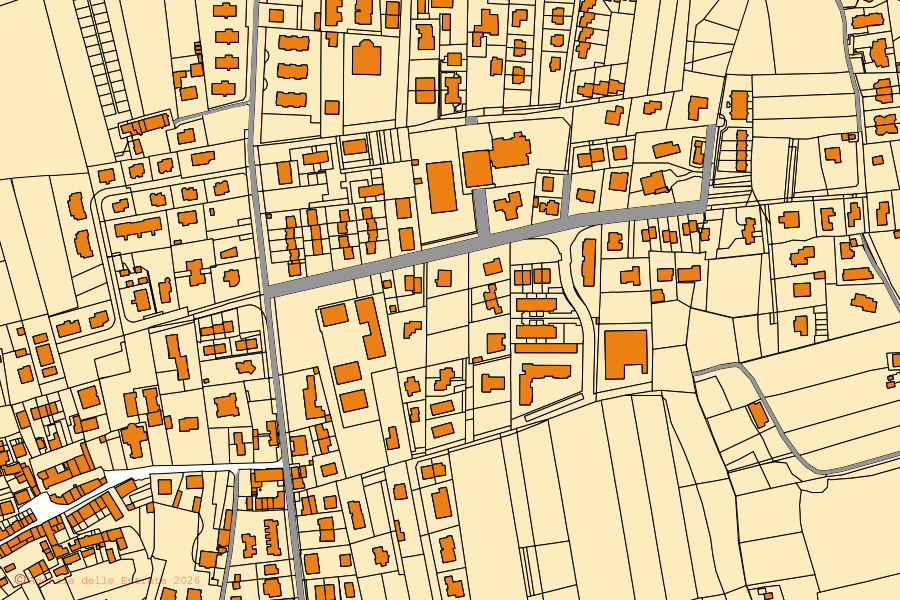 Mappa catastale del centro di Correzzana: particelle e fabbricati, cartografia Agenzia delle Entrate