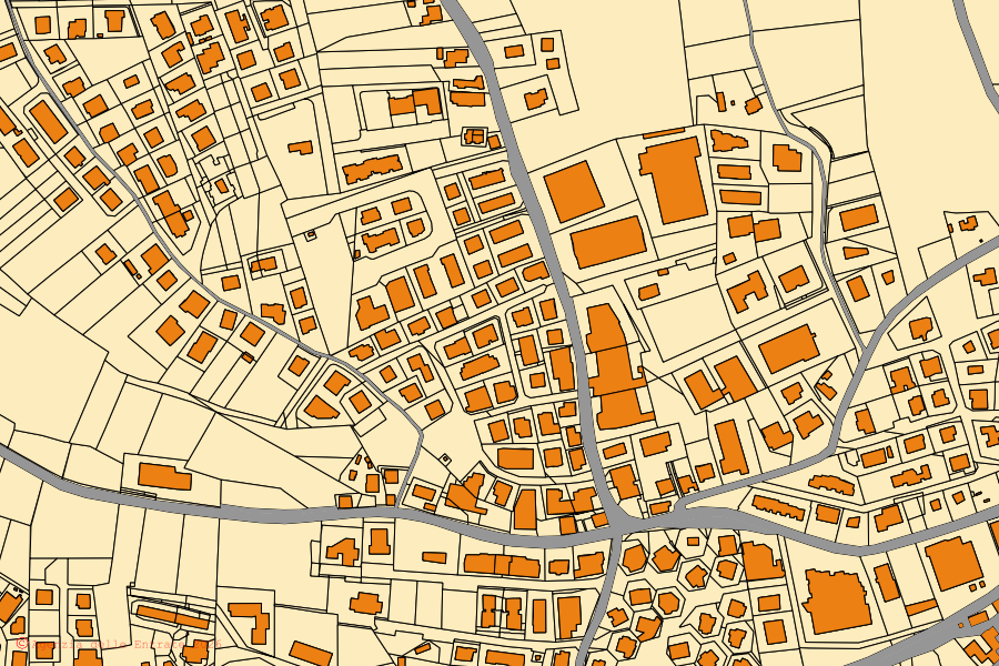 Mappa catastale del centro di Corridonia: particelle e fabbricati, cartografia Agenzia delle Entrate