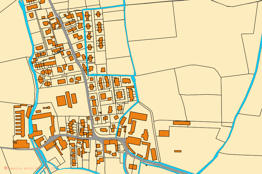 Mappa catastale del centro di Corte Palasio: particelle e fabbricati, cartografia Agenzia delle Entrate