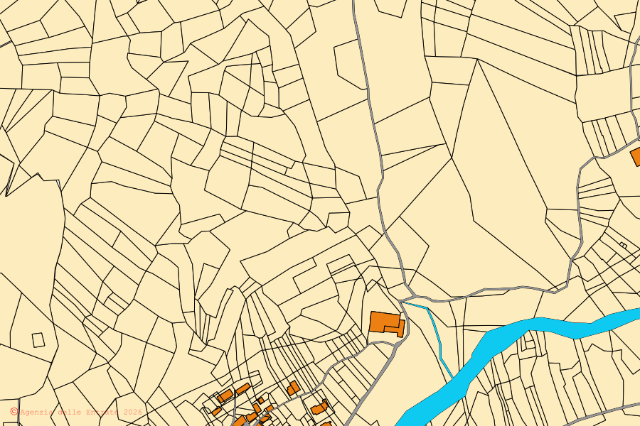 Mappa catastale del centro di Cortino: particelle e fabbricati, cartografia Agenzia delle Entrate