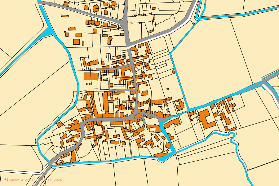 Mappa catastale del centro di Costa de' Nobili: particelle e fabbricati, cartografia Agenzia delle Entrate