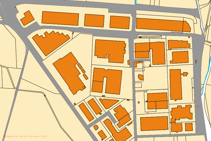 Mappa catastale del centro di Costa di Mezzate: particelle e fabbricati, cartografia Agenzia delle Entrate