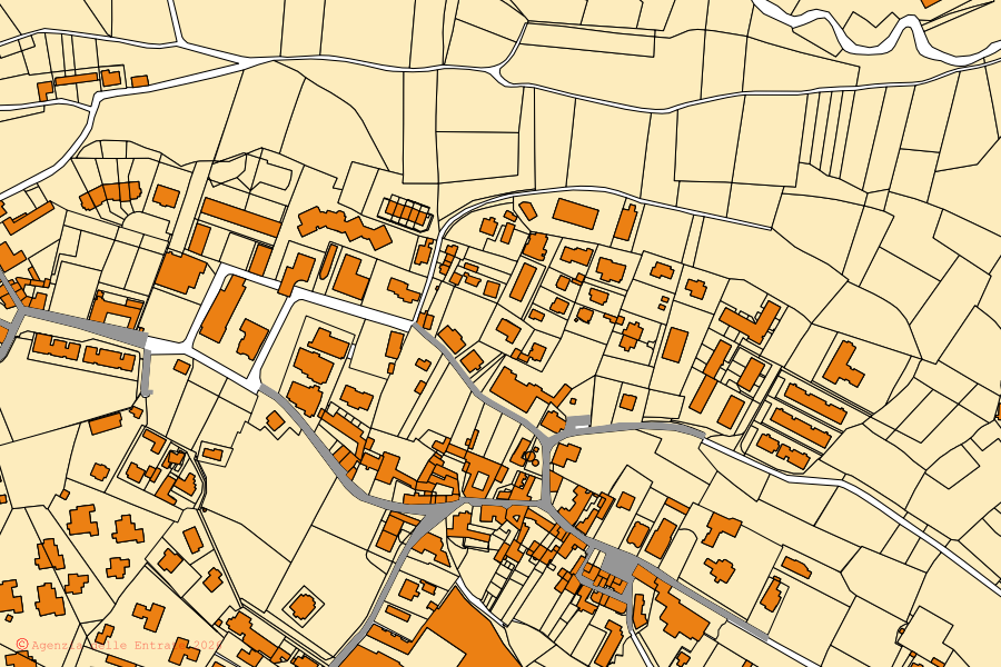 Mappa catastale del centro di Costa Masnaga: particelle e fabbricati, cartografia Agenzia delle Entrate