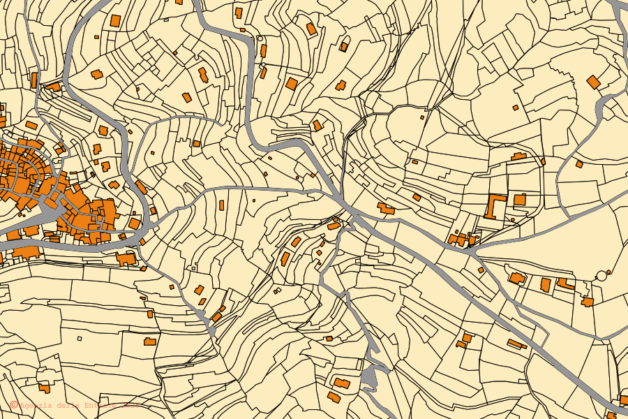 Mappa catastale del centro di Costarainera: particelle e fabbricati, cartografia Agenzia delle Entrate