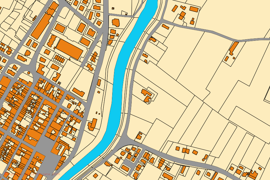 Mappa catastale del centro di Cotignola: particelle e fabbricati, cartografia Agenzia delle Entrate