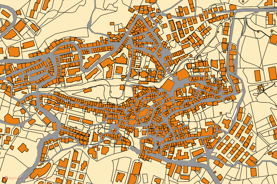 Mappa catastale del centro di Cotronei: particelle e fabbricati, cartografia Agenzia delle Entrate