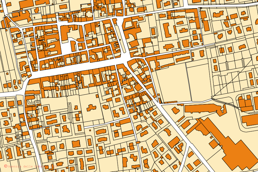 Mappa catastale del centro di Covo: particelle e fabbricati, cartografia Agenzia delle Entrate