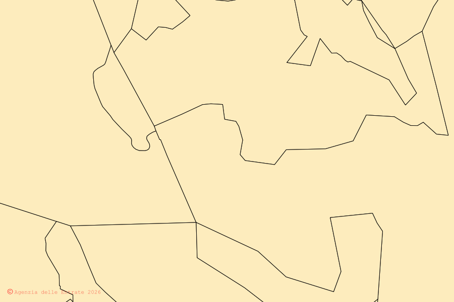 Mappa catastale del centro di Craco: particelle e fabbricati, cartografia Agenzia delle Entrate