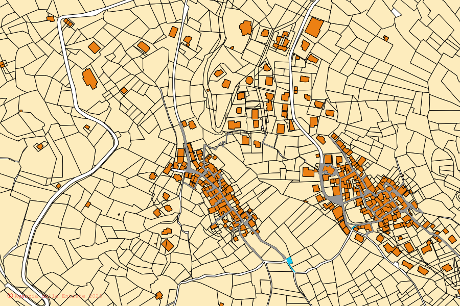 Mappa catastale del centro di Crandola Valsassina: particelle e fabbricati, cartografia Agenzia delle Entrate