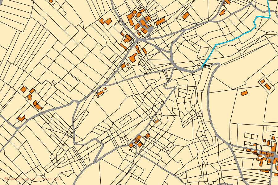 Mappa catastale del centro di Crecchio: particelle e fabbricati, cartografia Agenzia delle Entrate