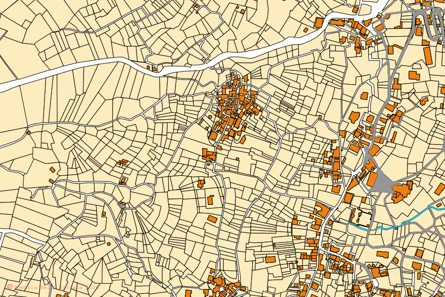 Mappa catastale del centro di Cremia: particelle e fabbricati, cartografia Agenzia delle Entrate