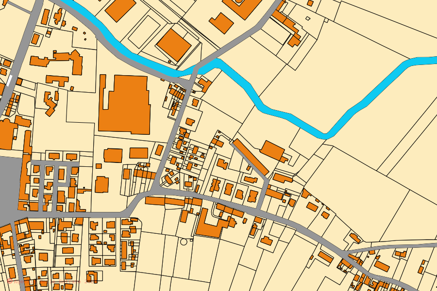 Mappa catastale del centro di Crespino: particelle e fabbricati, cartografia Agenzia delle Entrate