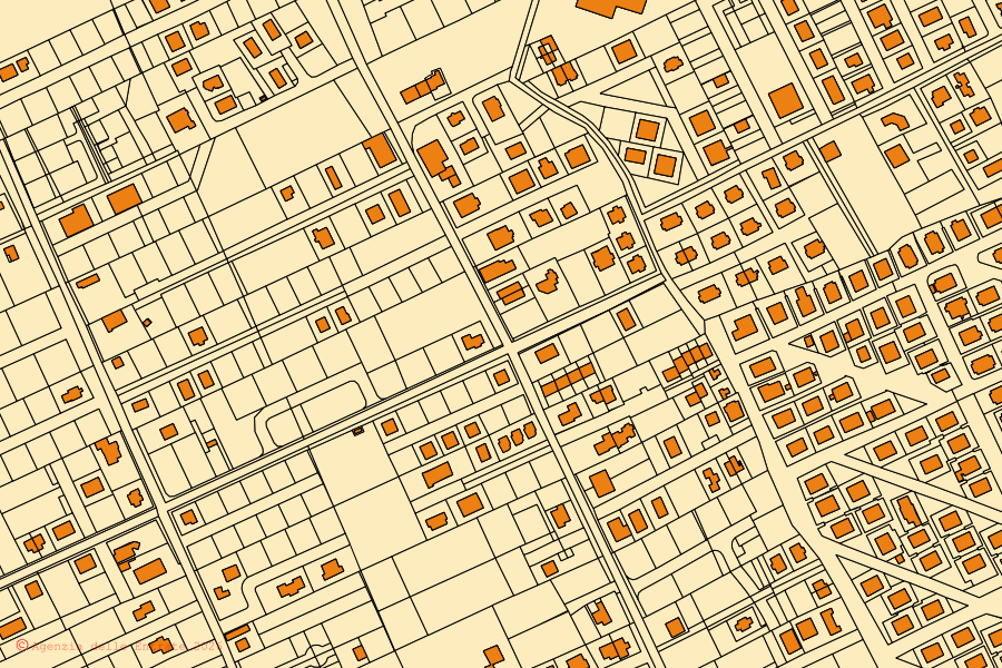 Mappa catastale del centro di Cropani: particelle e fabbricati, cartografia Agenzia delle Entrate