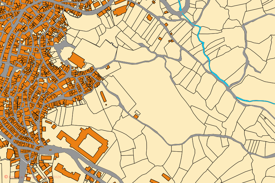 Mappa catastale del centro di Cuglieri: particelle e fabbricati, cartografia Agenzia delle Entrate