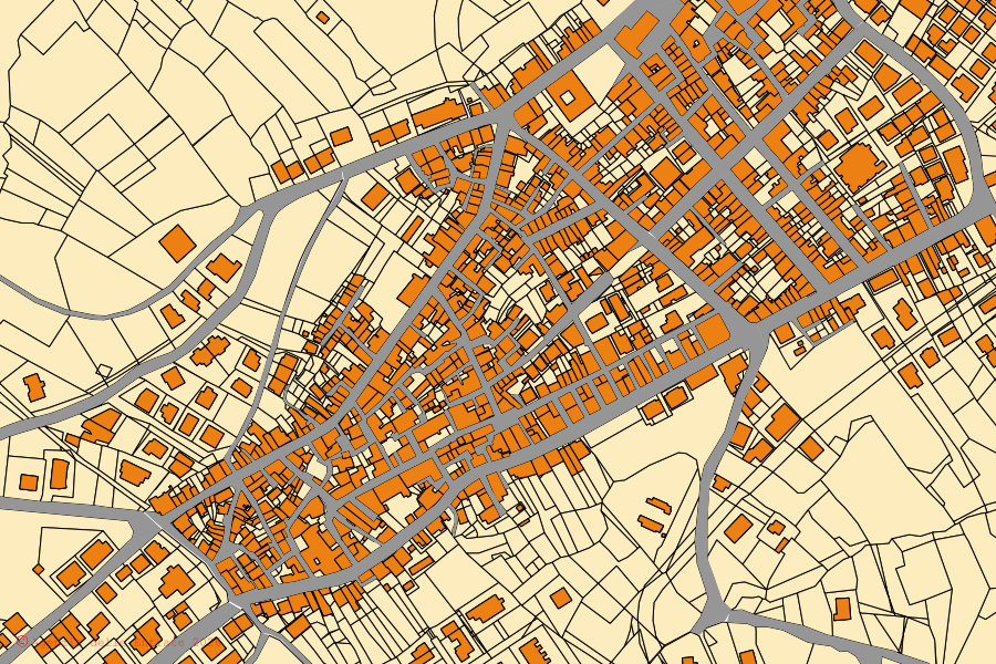 Mappa catastale del centro di Cupello: particelle e fabbricati, cartografia Agenzia delle Entrate