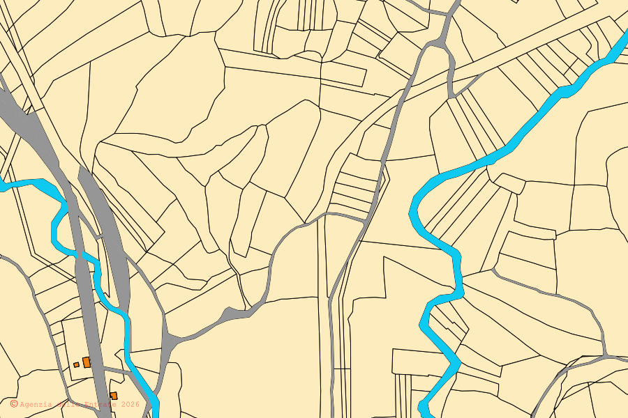 Mappa catastale del centro di Curcuris: particelle e fabbricati, cartografia Agenzia delle Entrate