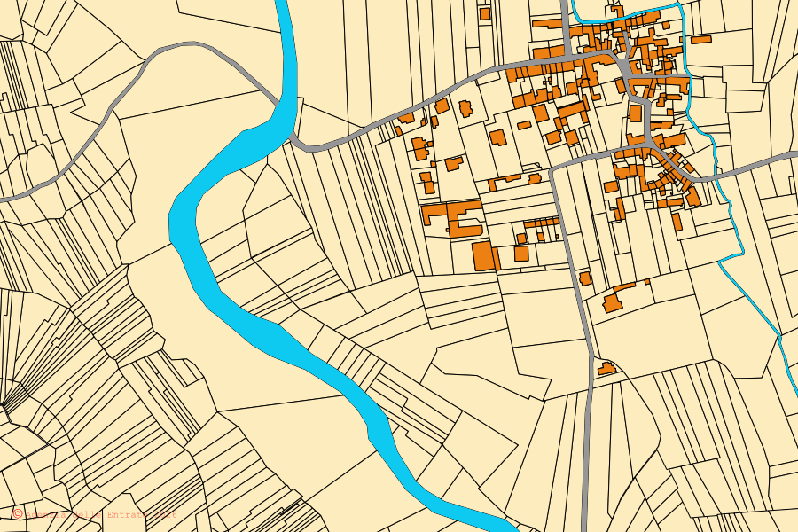 Mappa catastale del centro di Cureggio: particelle e fabbricati, cartografia Agenzia delle Entrate