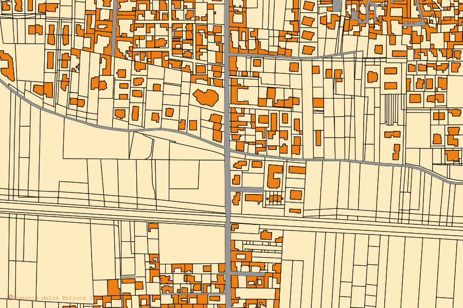 Mappa catastale del centro di Curti: particelle e fabbricati, cartografia Agenzia delle Entrate