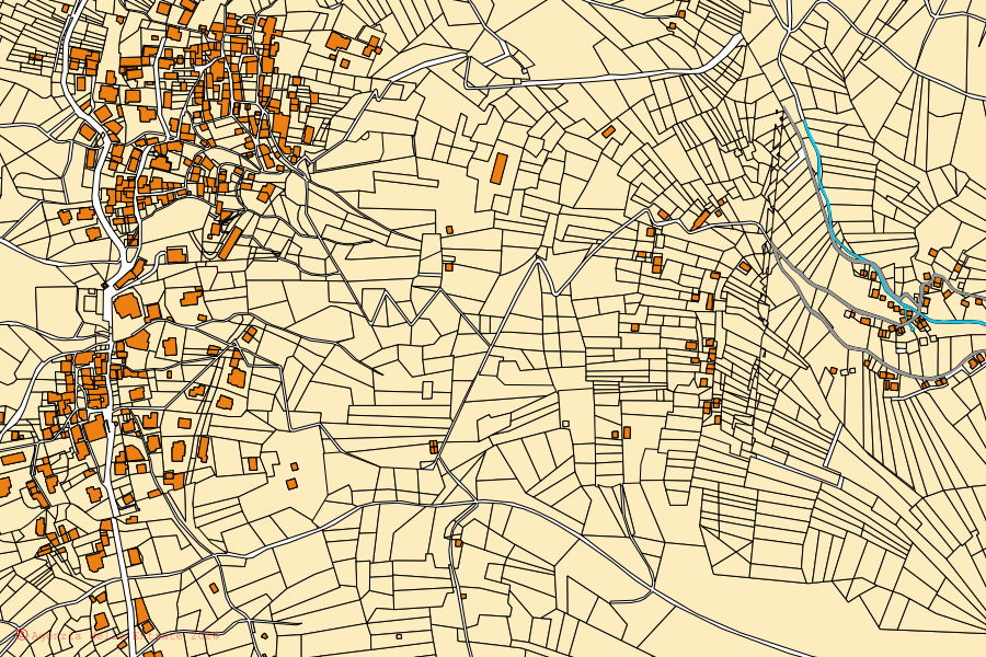 Mappa catastale del centro di Cusino: particelle e fabbricati, cartografia Agenzia delle Entrate
