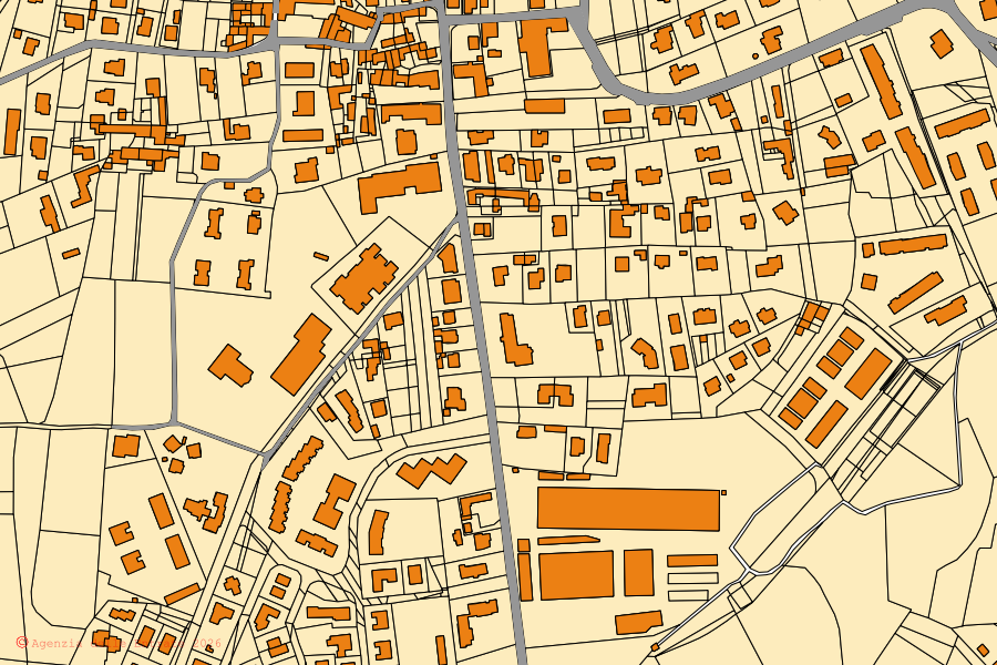 Mappa catastale del centro di Daverio: particelle e fabbricati, cartografia Agenzia delle Entrate