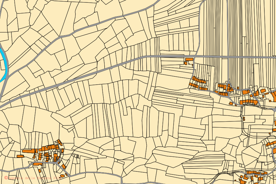Mappa catastale del centro di Demonte: particelle e fabbricati, cartografia Agenzia delle Entrate