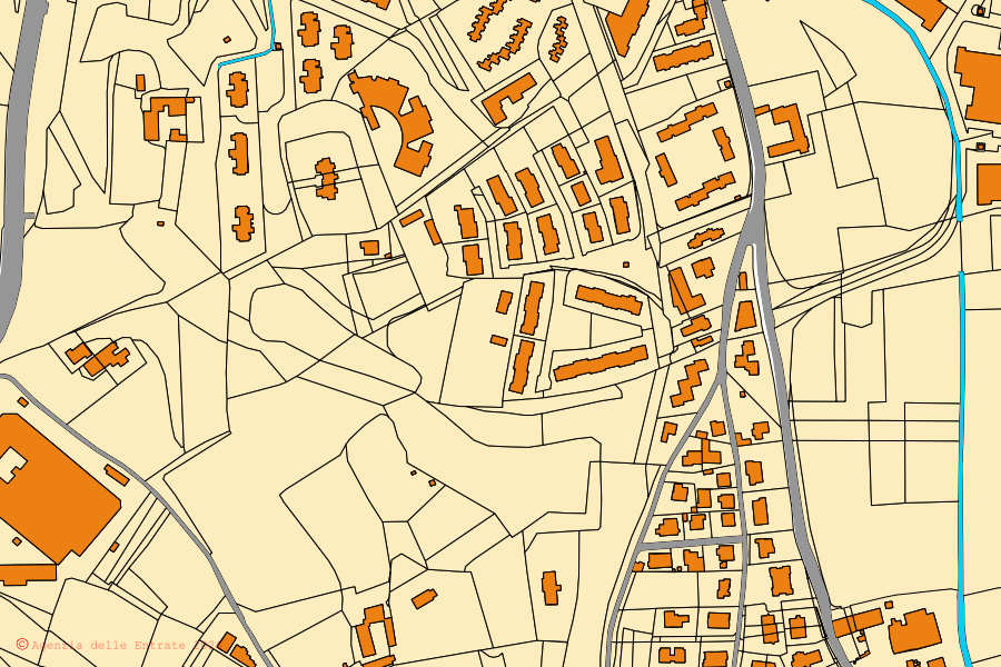 Mappa catastale del centro di Desenzano del Garda: particelle e fabbricati, cartografia Agenzia delle Entrate