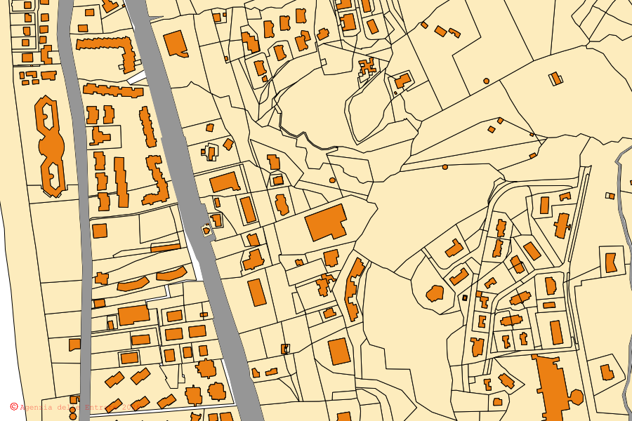 Mappa catastale del centro di Diamante: particelle e fabbricati, cartografia Agenzia delle Entrate