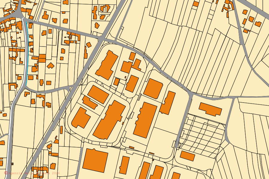 Mappa catastale del centro di Dignano: particelle e fabbricati, cartografia Agenzia delle Entrate