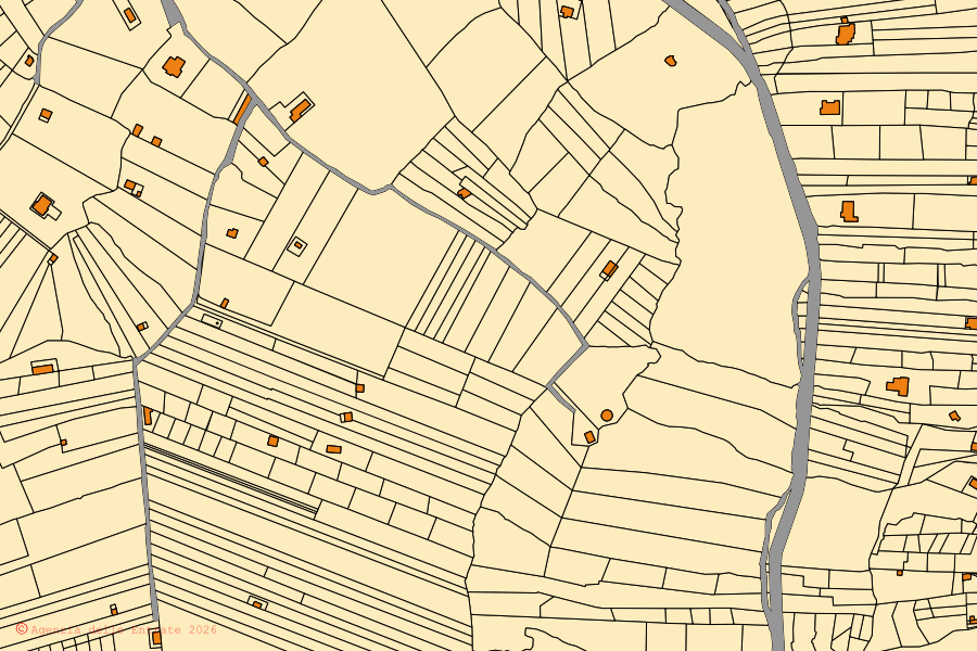 Mappa catastale del centro di Diso: particelle e fabbricati, cartografia Agenzia delle Entrate