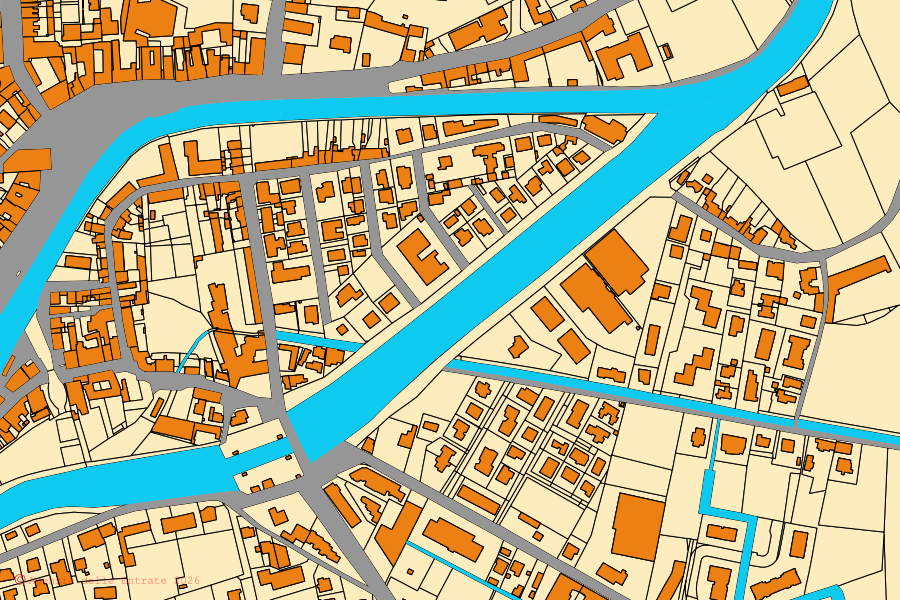 Mappa catastale del centro di Dolo: particelle e fabbricati, cartografia Agenzia delle Entrate