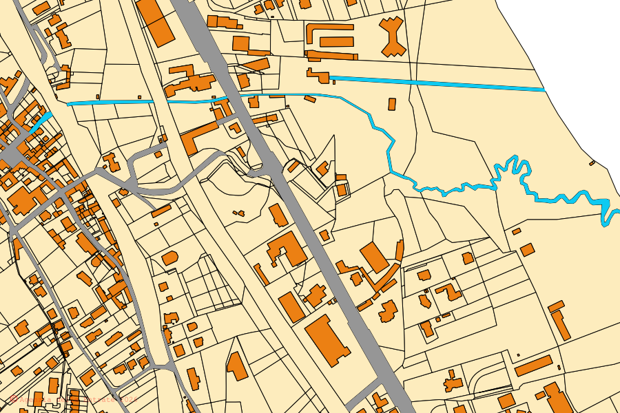 Mappa catastale del centro di Dormelletto: particelle e fabbricati, cartografia Agenzia delle Entrate