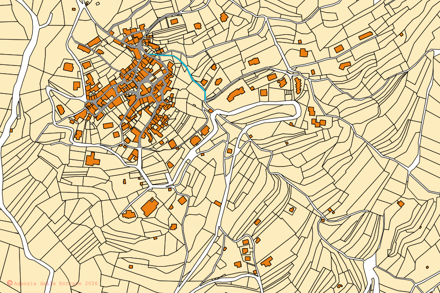 Mappa catastale del centro di Duno: particelle e fabbricati, cartografia Agenzia delle Entrate