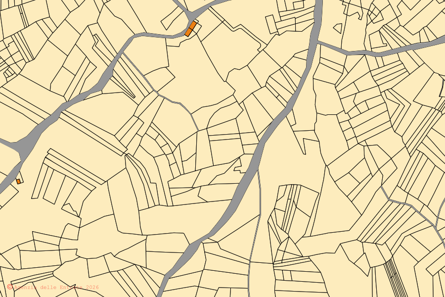 Mappa catastale del centro di Duronia: particelle e fabbricati, cartografia Agenzia delle Entrate