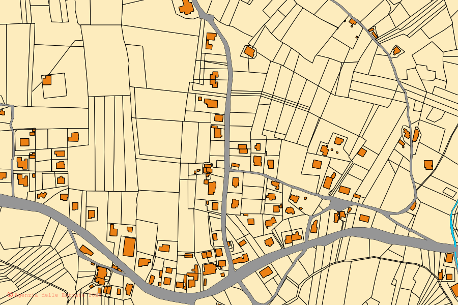 Mappa catastale del centro di Elice: particelle e fabbricati, cartografia Agenzia delle Entrate