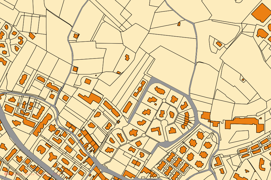 Mappa catastale del centro di Erbusco: particelle e fabbricati, cartografia Agenzia delle Entrate