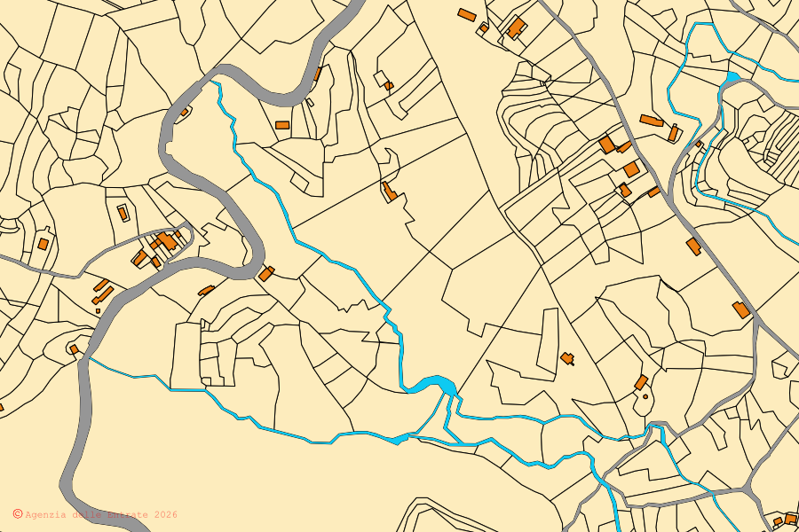 Mappa catastale del centro di Fabrizia: particelle e fabbricati, cartografia Agenzia delle Entrate