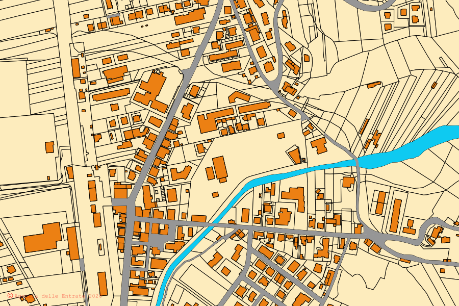 Mappa catastale del centro di Fabro: particelle e fabbricati, cartografia Agenzia delle Entrate