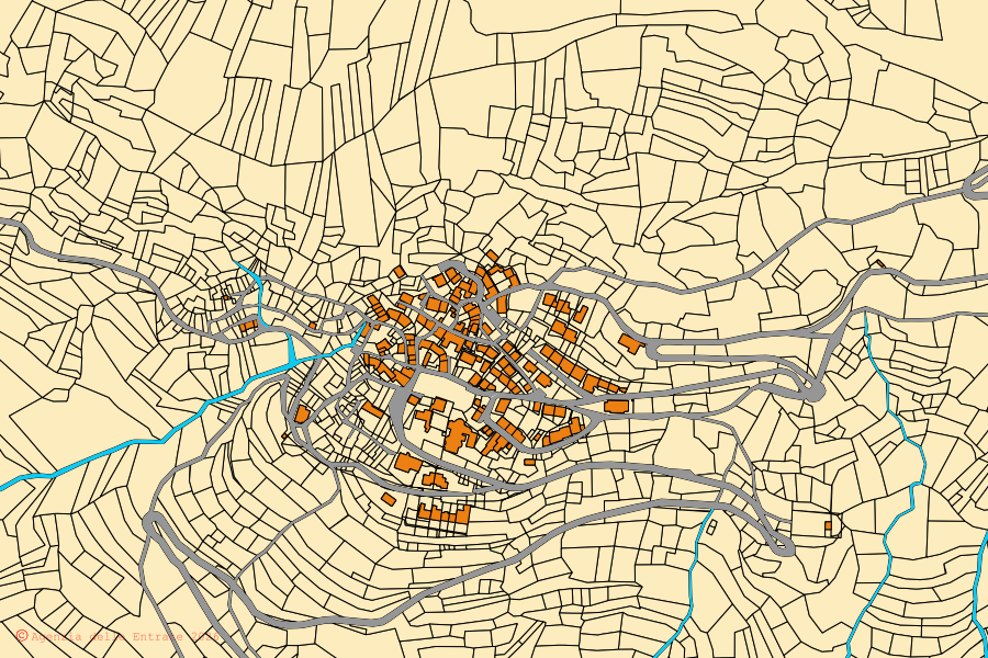 Mappa catastale del centro di Faedis: particelle e fabbricati, cartografia Agenzia delle Entrate