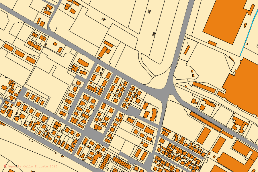 Mappa catastale del centro di Faenza: particelle e fabbricati, cartografia Agenzia delle Entrate